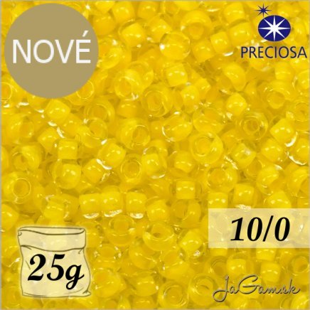 Rokajl Preciosa 10/0 Priehľadná s žltým prieťahom č.08A86-25g (PR10055)